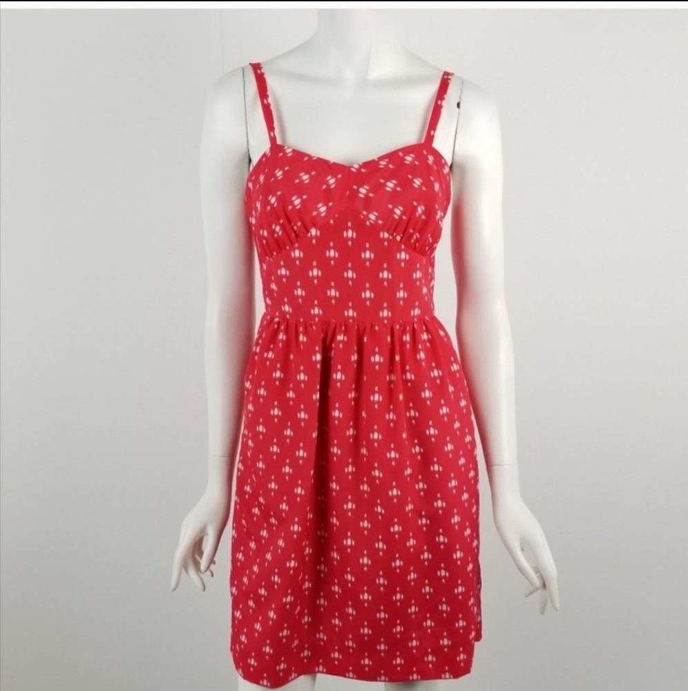 J. Crew red Medallion Ikat mini sleeveless dress